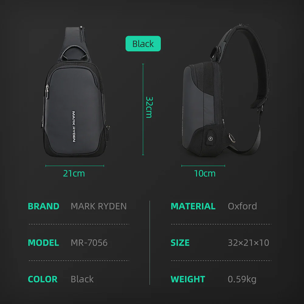Mini Julius: Lightweight Crossbody Bag with USB Charging - Image 9