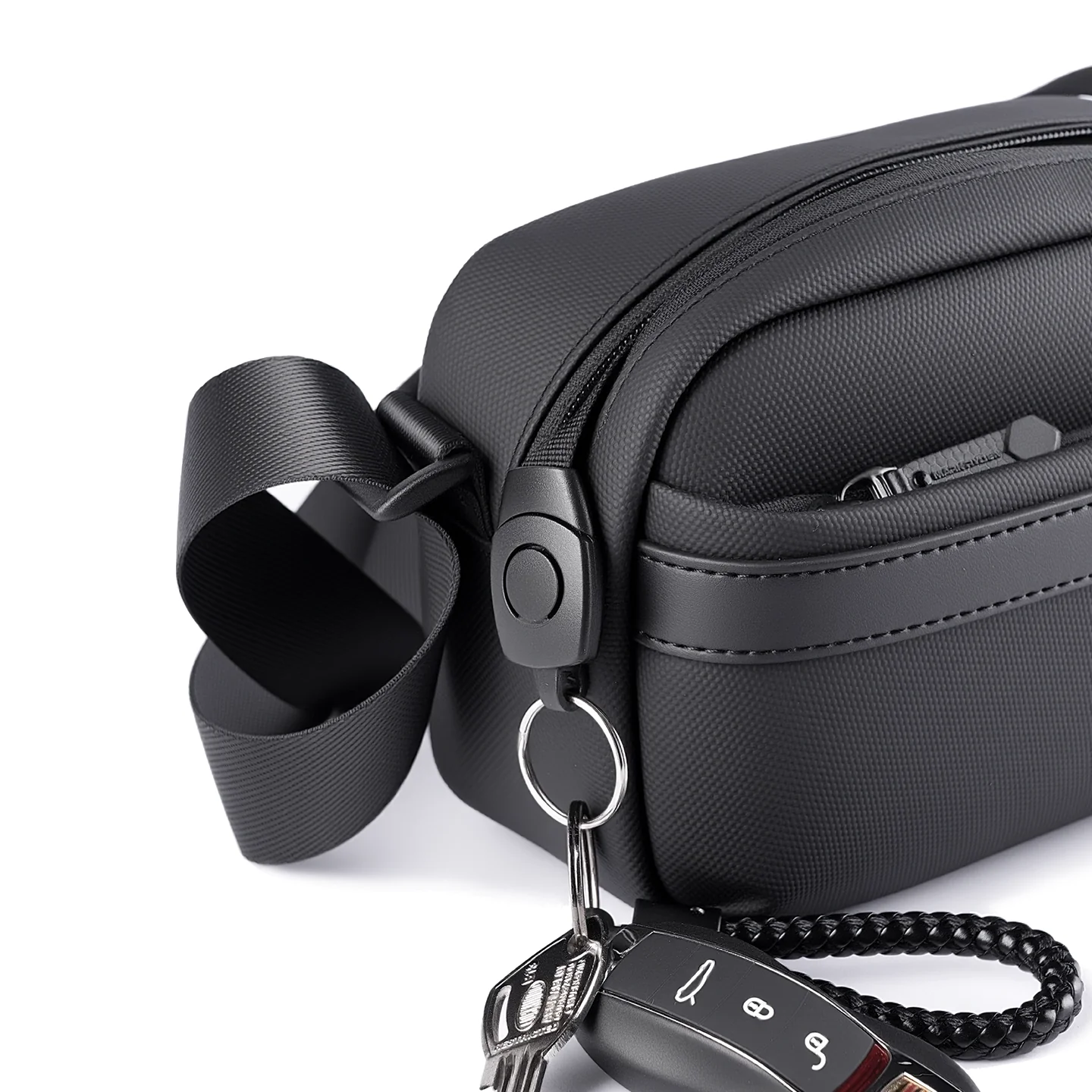 ExecSlim: Slim Business Crossbody Bag with 3 Compartments and Key Hook - Image 9