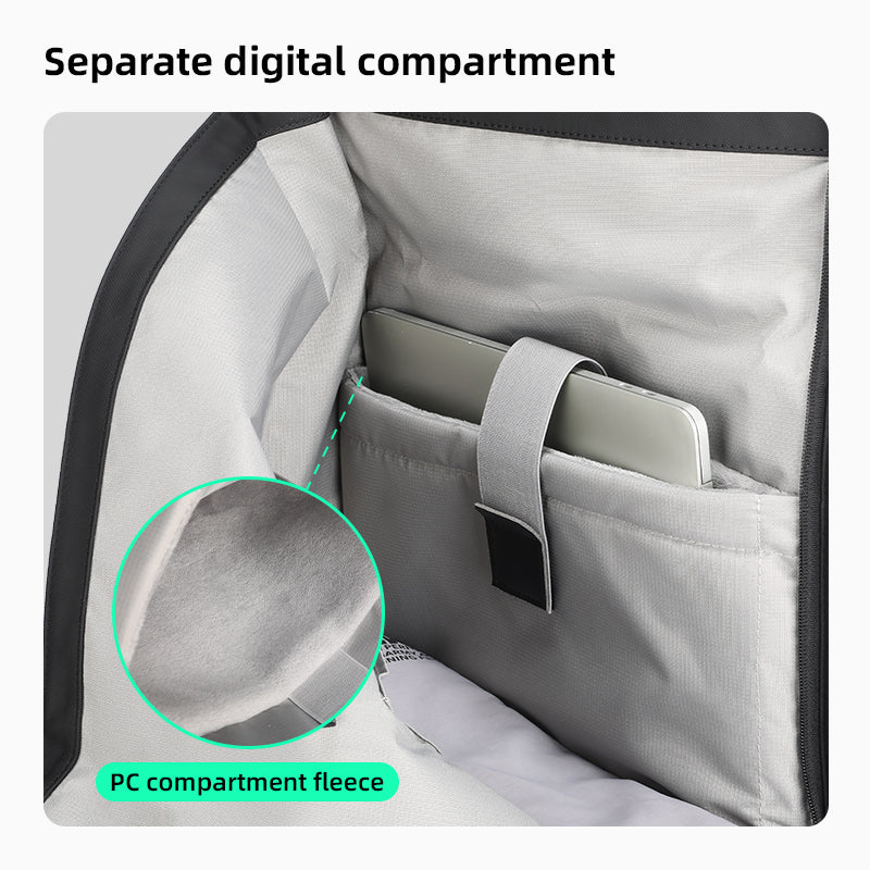 Trendy: Leather Casual Multilayer Storage Backpack - Image 9