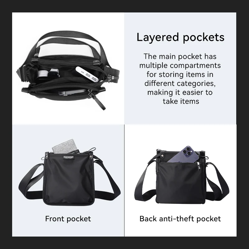 Urban Defender: Light Series Travel Waterproof Leather Sling Bag - Image 7