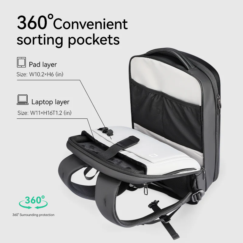 The Ratio Arc Compartment: Hard-shell Waterproof Laptop Backpack - Image 5