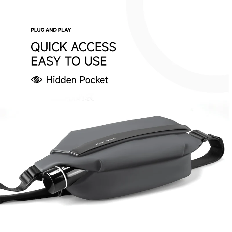 Peiano Elite Gray: Oxford Material Elegant Lightweight Waterproof Crossbody Bag - Image 4