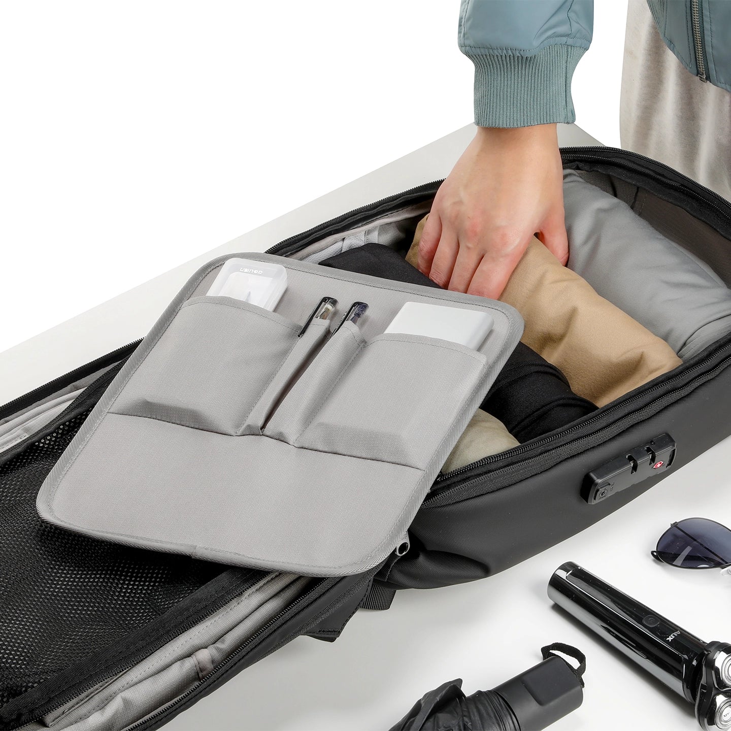 Protector II: Upgrade Diamond-cut Design Hard shell Waterproof Multifunctional Laptop Backpack - Image 14